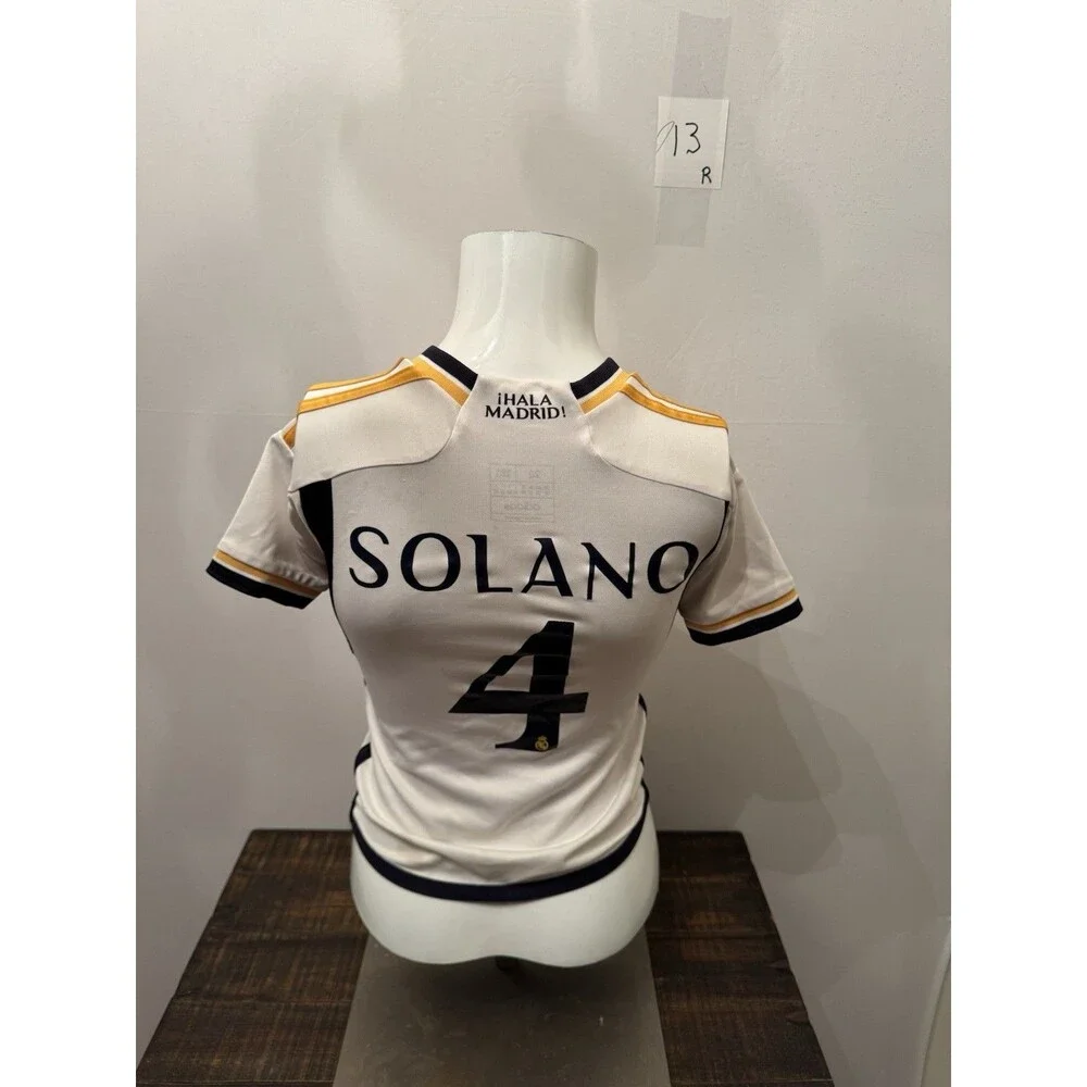 Adidas Real Madrid Solano #4 Soccer Jersey Womens Size 20 White Aeroready
